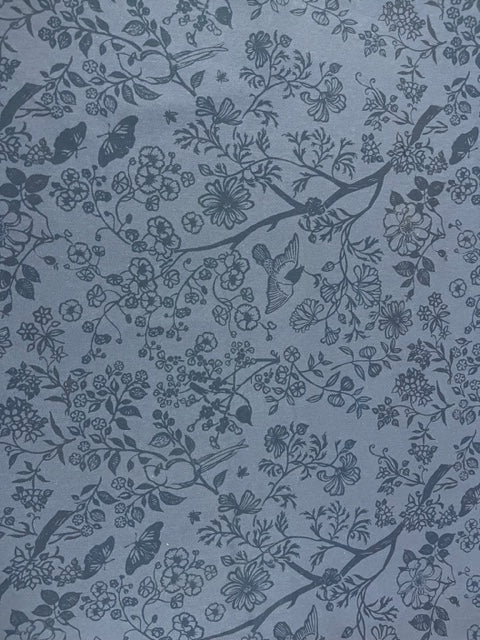 3m STOWE & SO TABLE CLOTH. GARDEN IN WEDGEWOOD IN BLUE.