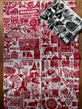 Load image into Gallery viewer, Small Town Tea Towel Set. Black and Red.
