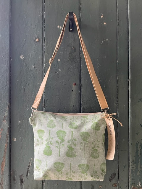 Stowe & So New Sling Bag - Pin Cushion Protea in Olive.